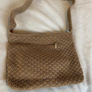 Sak Hobo Bag-crochet with shoulder strap-tan